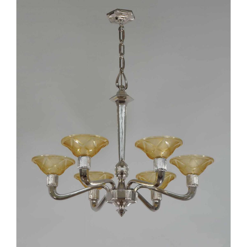 Hanots : Franse 1930 art deco kroonluchter