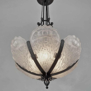 B.Morin : Franse 1930 art deco kroonluchter
