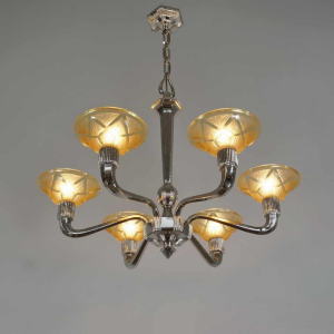 Hanots : lustre art déco, France 1930
