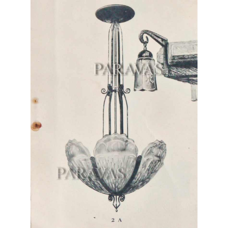 B.Morin : Franse 1930 art deco kroonluchter