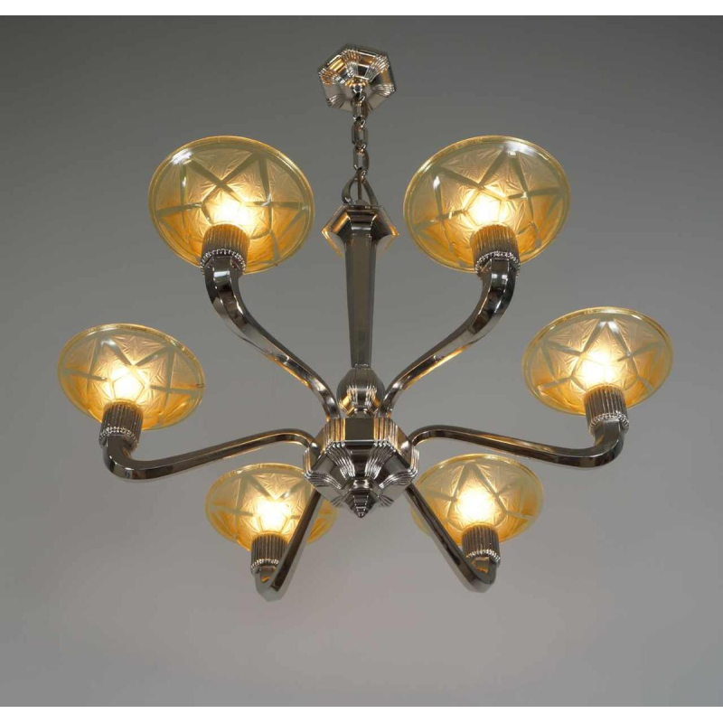 Hanots : Franse 1930 art deco kroonluchter