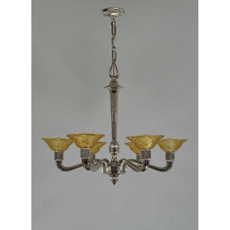 Hanots : lustre art déco, France 1930