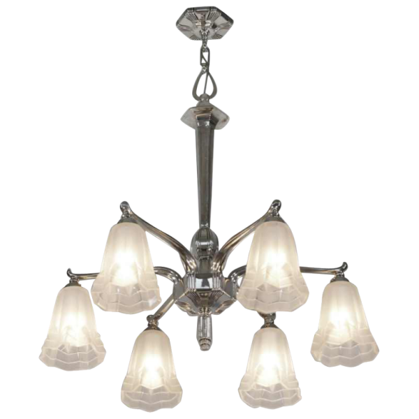 Degué : Franse 1930 art deco kroonluchter