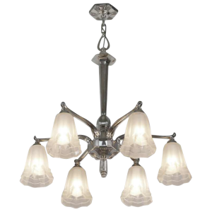 Degué : Franse 1930 art deco kroonluchter