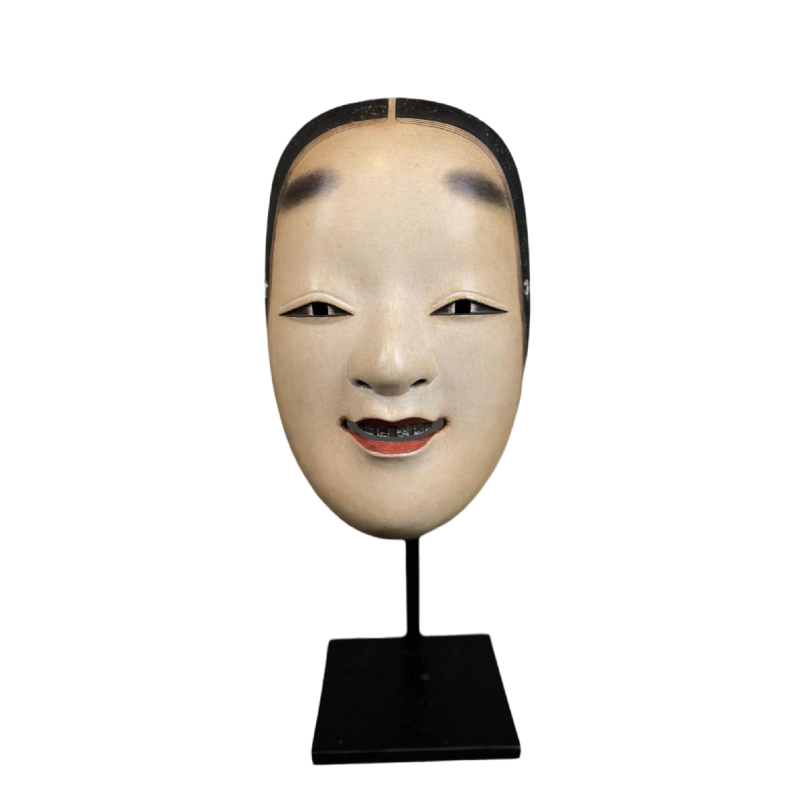 Masque de théâtre Noh Ko Omote, signé Tashibana Yoshitaka, Japon