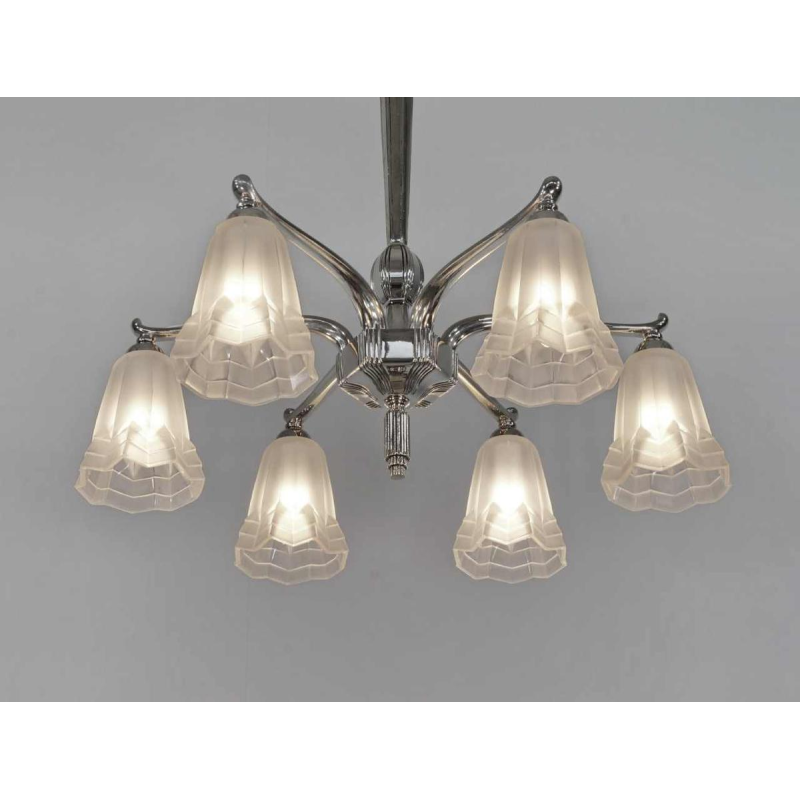 Degué : lustre art déco, France 1930