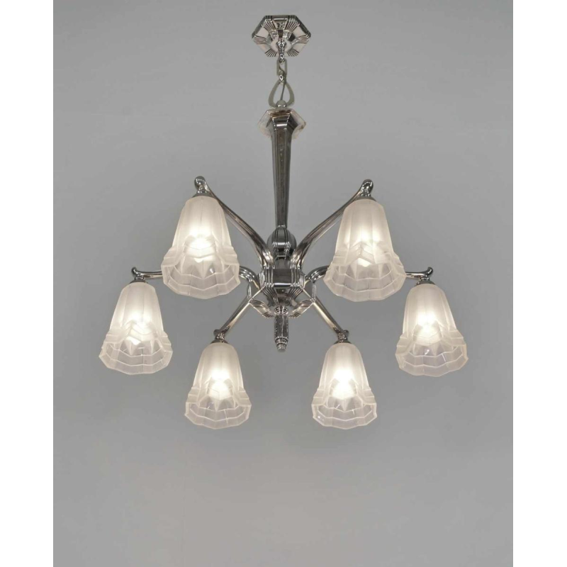 Degué : Franse 1930 art deco kroonluchter