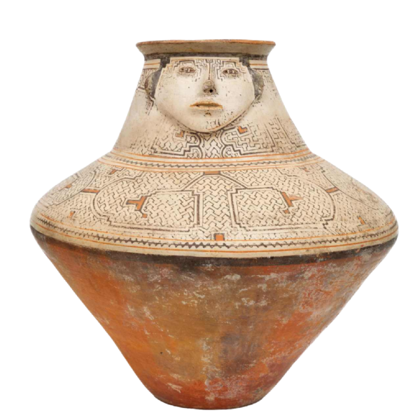 Shipibo anthropomorphic jar Peru