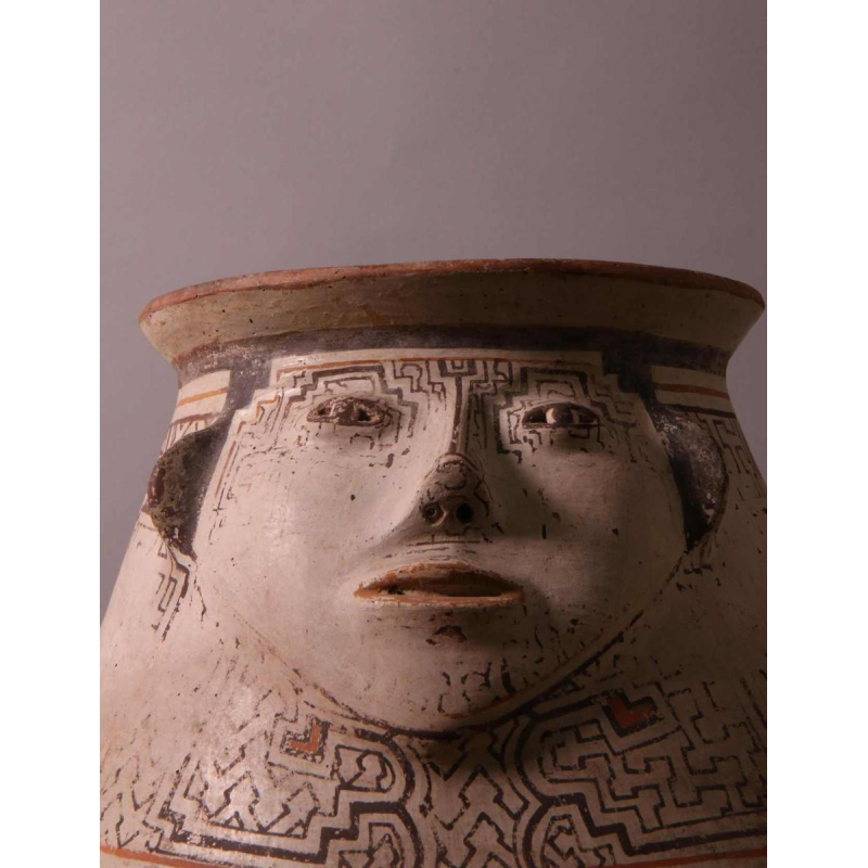 Shipibo anthropomorphic jar Peru