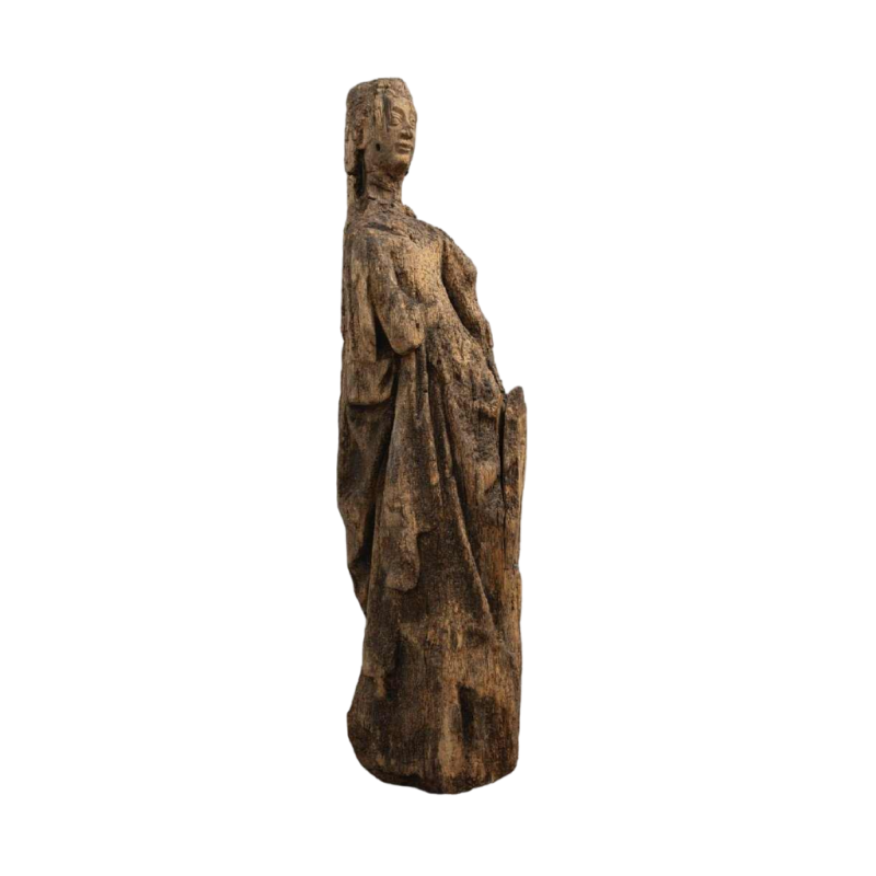 ‘Sainte Barbe’ carved wood sculpture, 16th century