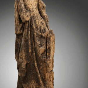 ‘Sainte Barbe’ carved wood sculpture, 16th century