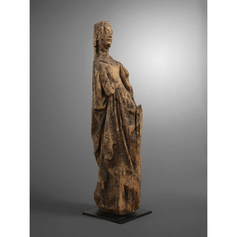 ‘Sainte Barbe’ carved wood sculpture, 16th century