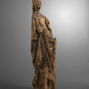 ‘Sainte Barbe’ carved wood sculpture, 16th century