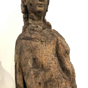 ‘Sainte Barbe’ carved wood sculpture, 16th century