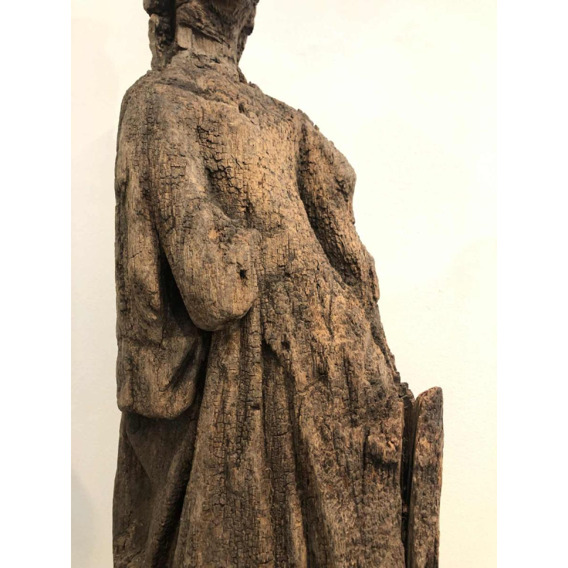 "Sainte Barbe" sculpture en bois sculpté, 16ème siècle
