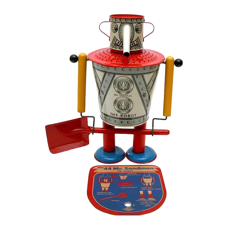 Mr Sandman The Robot Wolverine, jouet de plage en métal, parfait état 1947