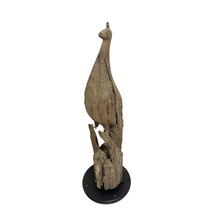 Paon Mnong ou Jarai Vietnam, sculpture en bois dur Taeng, fin 19ème siècle