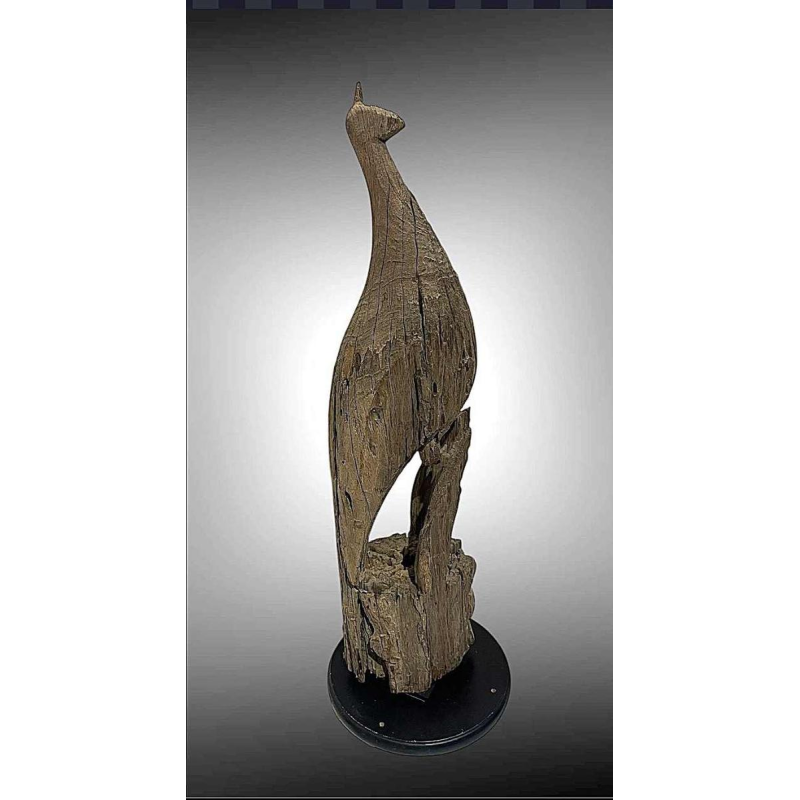 Peacock Mnong or Jarai Vietnam, Taeng hardwood sculpture, late 19th century