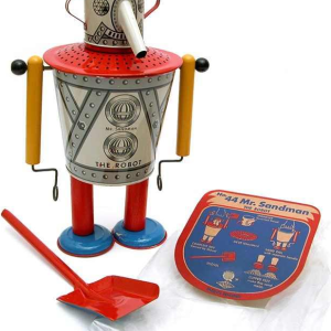 Mr Sandman The Robot Wolverine, metalen strandspeelgoed, perfecte staat 1947