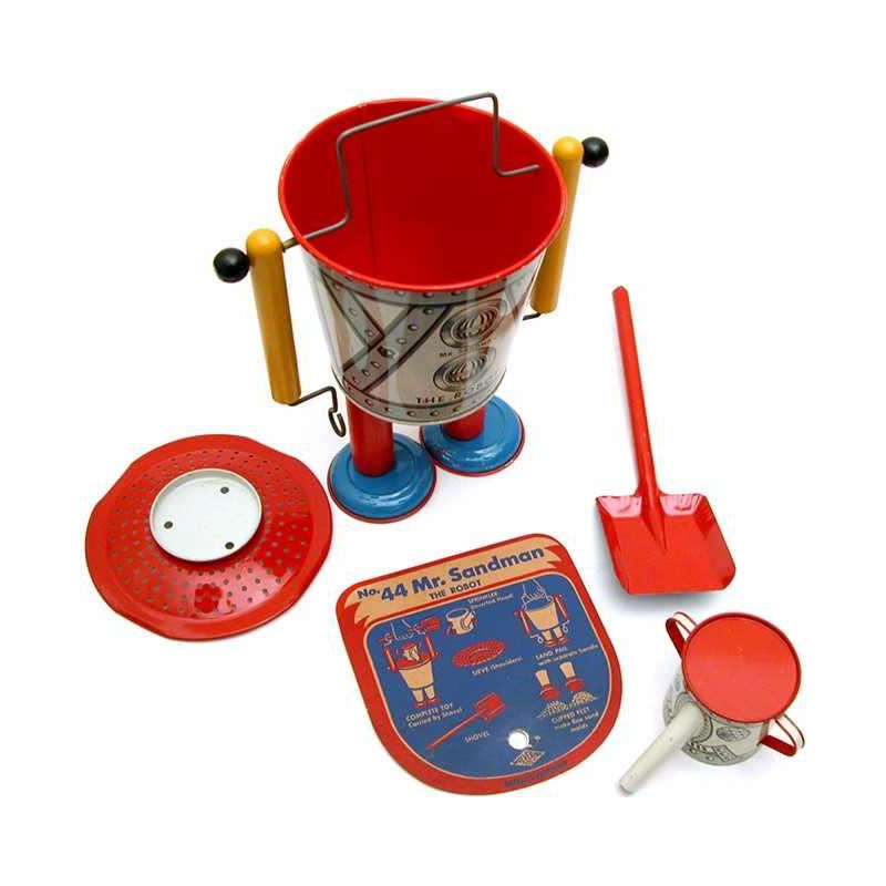 Mr Sandman The Robot Wolverine, metalen strandspeelgoed, perfecte staat 1947