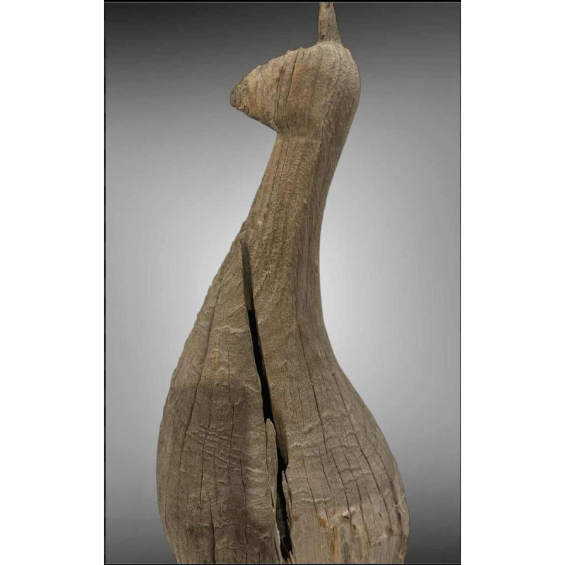 Paon Mnong ou Jarai Vietnam, sculpture en bois dur Taeng, fin 19ème siècle
