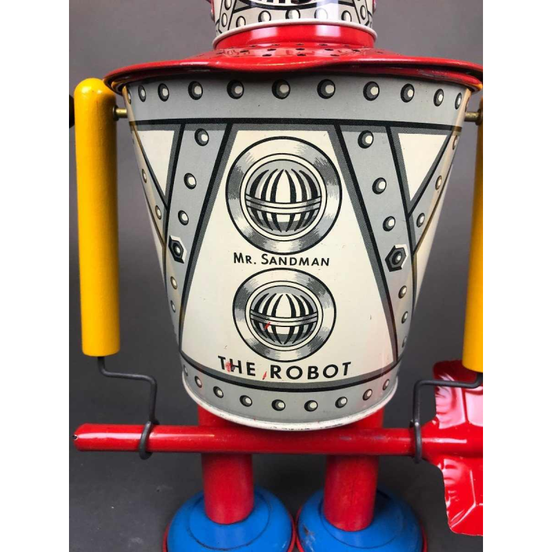 Mr Sandman The Robot Wolverine, metalen strandspeelgoed, perfecte staat 1947