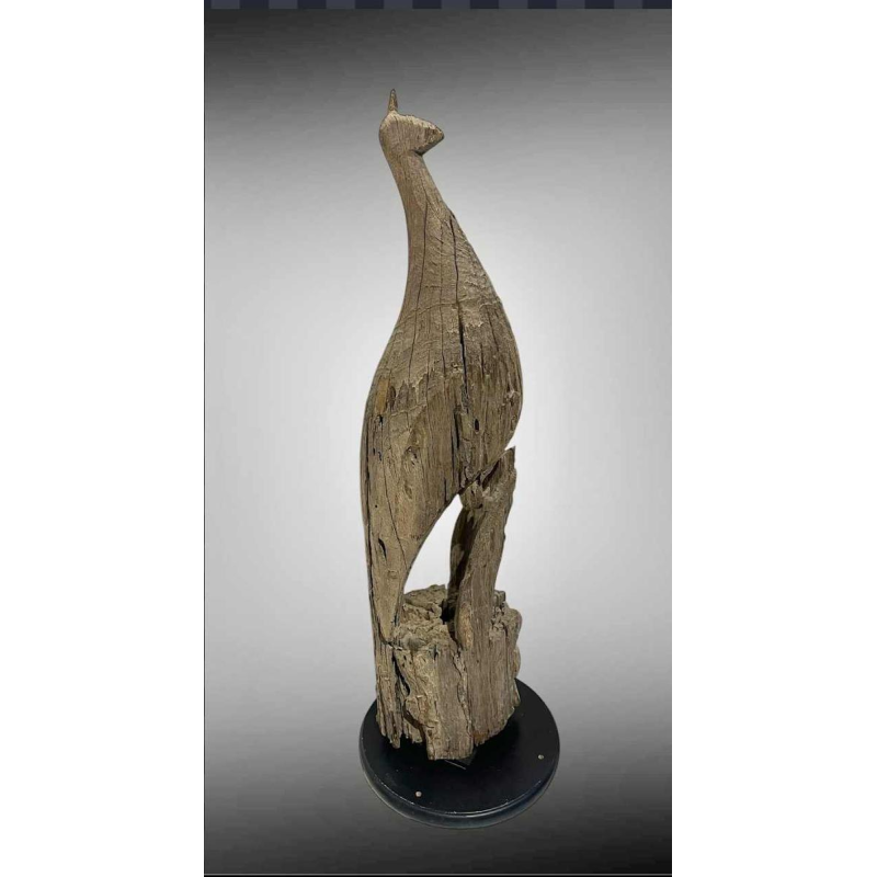 Paon Mnong ou Jarai Vietnam, sculpture en bois dur Taeng, fin 19ème siècle