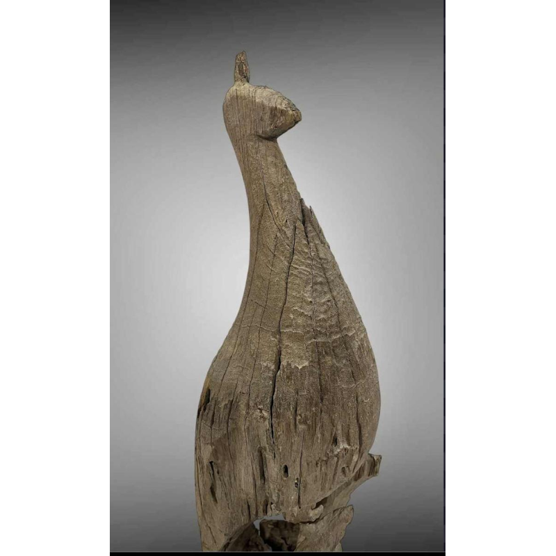 Peacock Mnong or Jarai Vietnam, Taeng hardwood sculpture, late 19th century