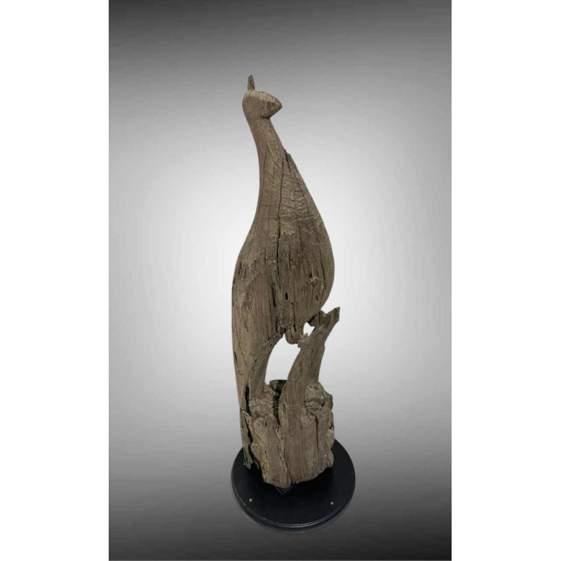 Peacock Mnong or Jarai Vietnam, Taeng hardwood sculpture, late 19th century