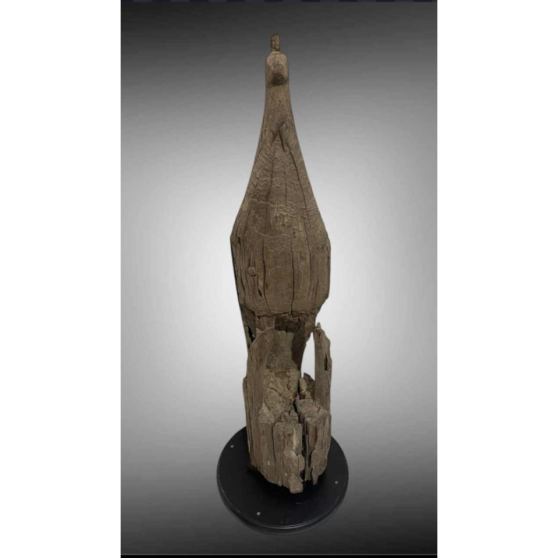 Paon Mnong ou Jarai Vietnam, sculpture en bois dur Taeng, fin 19ème siècle