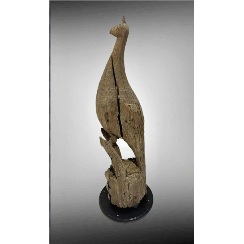 Paon Mnong ou Jarai Vietnam, sculpture en bois dur Taeng, fin 19ème siècle