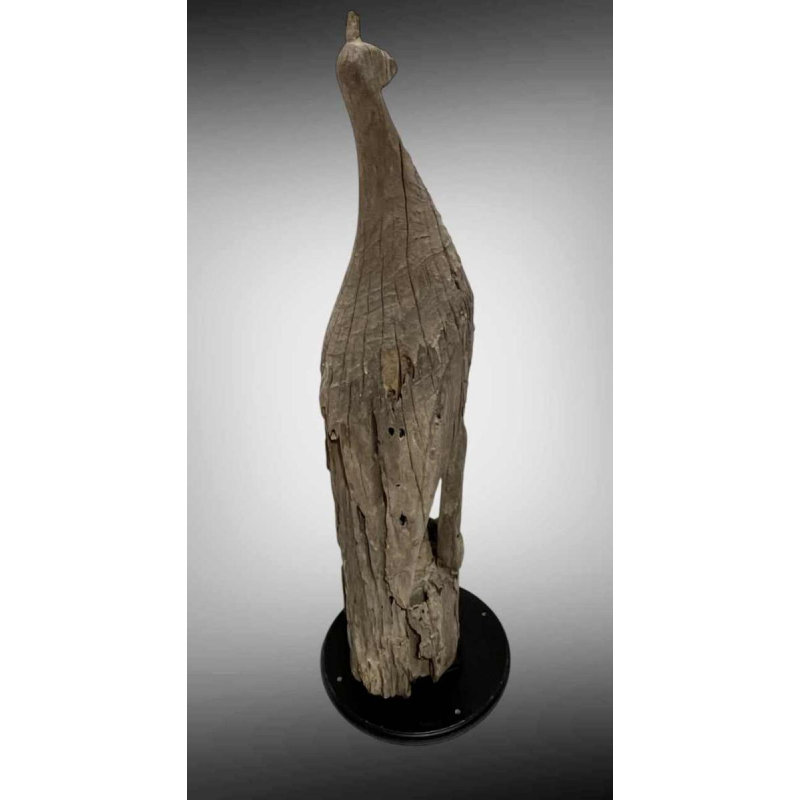 Paon Mnong ou Jarai Vietnam, sculpture en bois dur Taeng, fin 19ème siècle