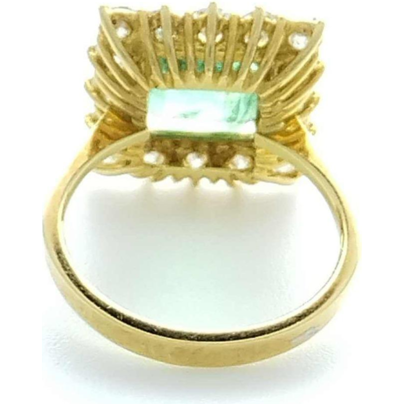 Bague or jaune, émeraude & diamants