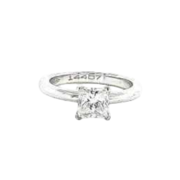 Witgouden ring, solitaire prinsessen diamant