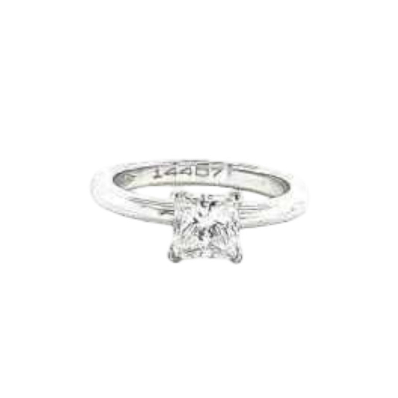 Bague or blanc, diamant solitaire princesse