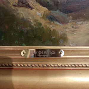 Charles Deshayes 'In the forest of Nemours' landscape painting, oil on canvas, 1880