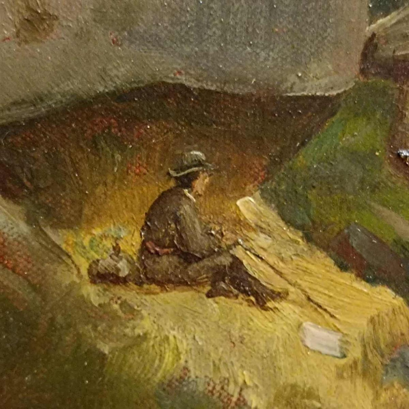 Charles Deshayes 'In the forest of Nemours' landscape painting, oil on canvas, 1880