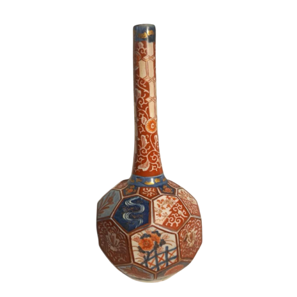 Octagonal sake bottle, porcelain, Imari, Japan, Meiji