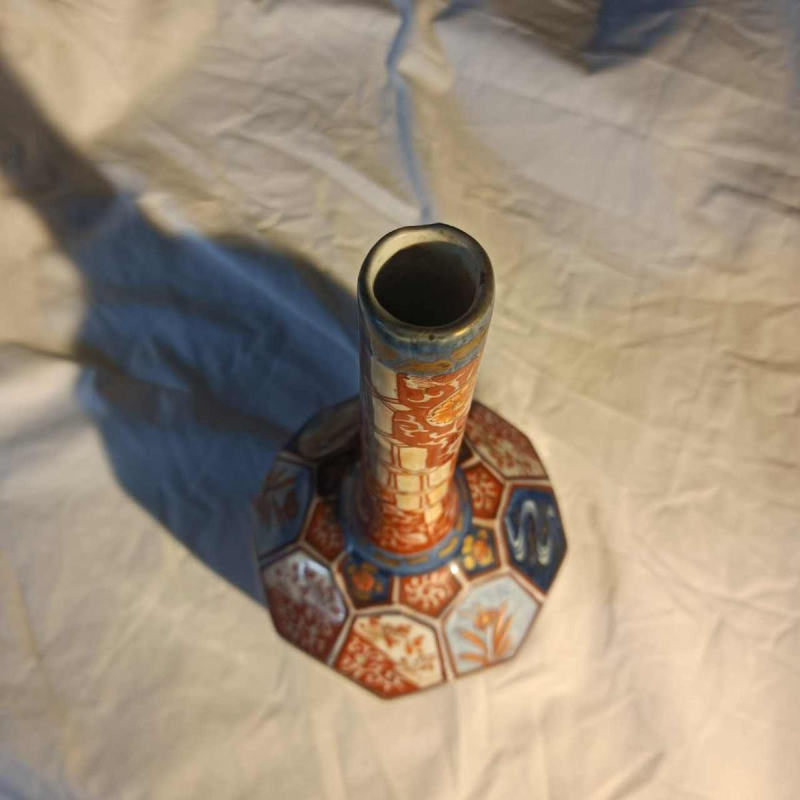 Octagonal sake bottle, porcelain, Imari, Japan, Meiji