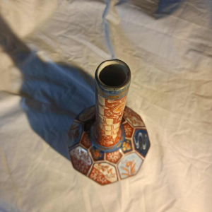 Bouteille octogonale à saké, porcelaine, Imari, Japon, Meiji
