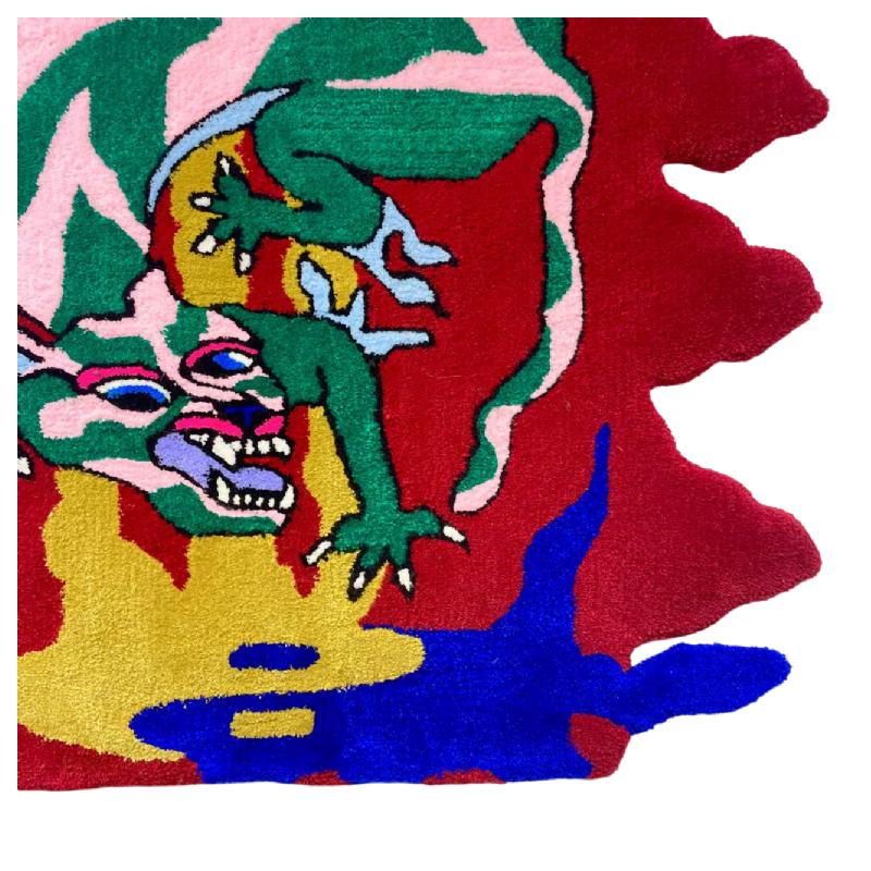 Bleu Noiir 'Le gardien' tufting, tapis / tapisserie murale en laine, 2023