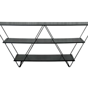 Louise Treschow voor Ikea 'Kavat' zelfdragende plank, zwart gelakt metaal, melamine, ca 1990