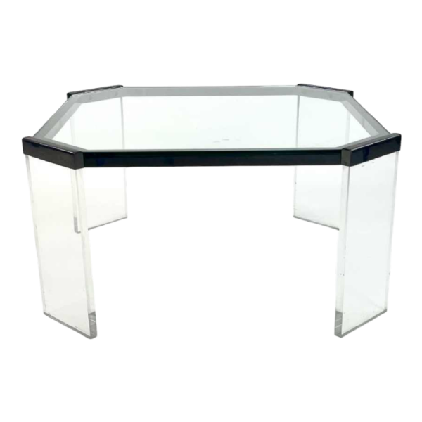 Eighties glass and Plexiglas coffee table