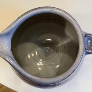 Bernard Thiran, service à café bleu complet en céramique émaillée pour 6 pers, design épuré ca 1970