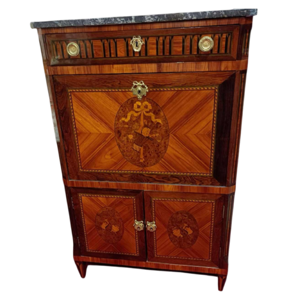 Louis XVI style secretary with inlaid flap, 19th century