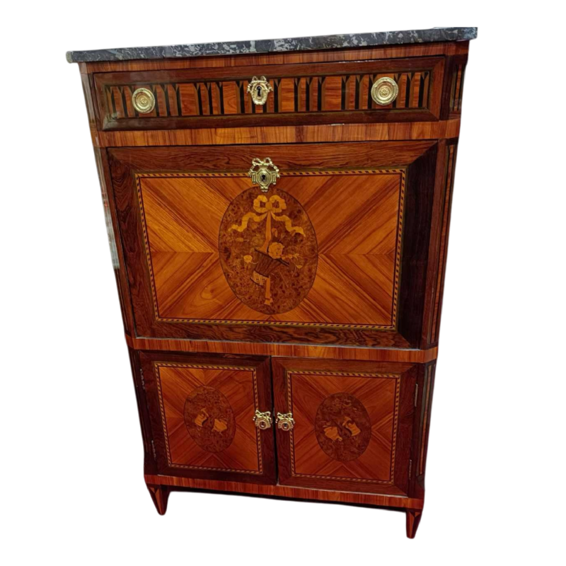 Lodewijk XVI stijl secretaire met ingelegde klep, 19e eeuw
