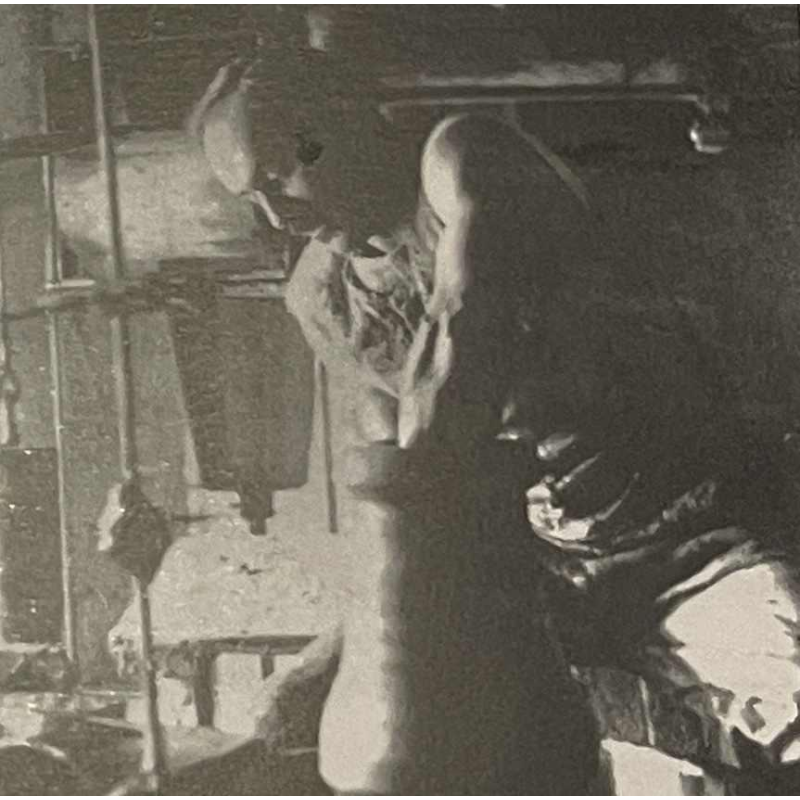 GEORGES PONSART, 33cm gele modernistische vaas zonder hals, grootgebakken zout steengoed, Bouffioulx ca 1950