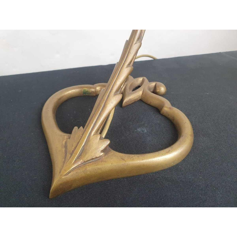 Daum Nancy, paar Art Nouveau lampen met bronzen voet en glazen tulpen, begin 20e eeuw