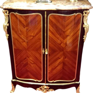 Napoleon III hoge kast gestempeld LEXCELLENT Paris, 2 deuren, marqueterie, brons, 19e eeuw