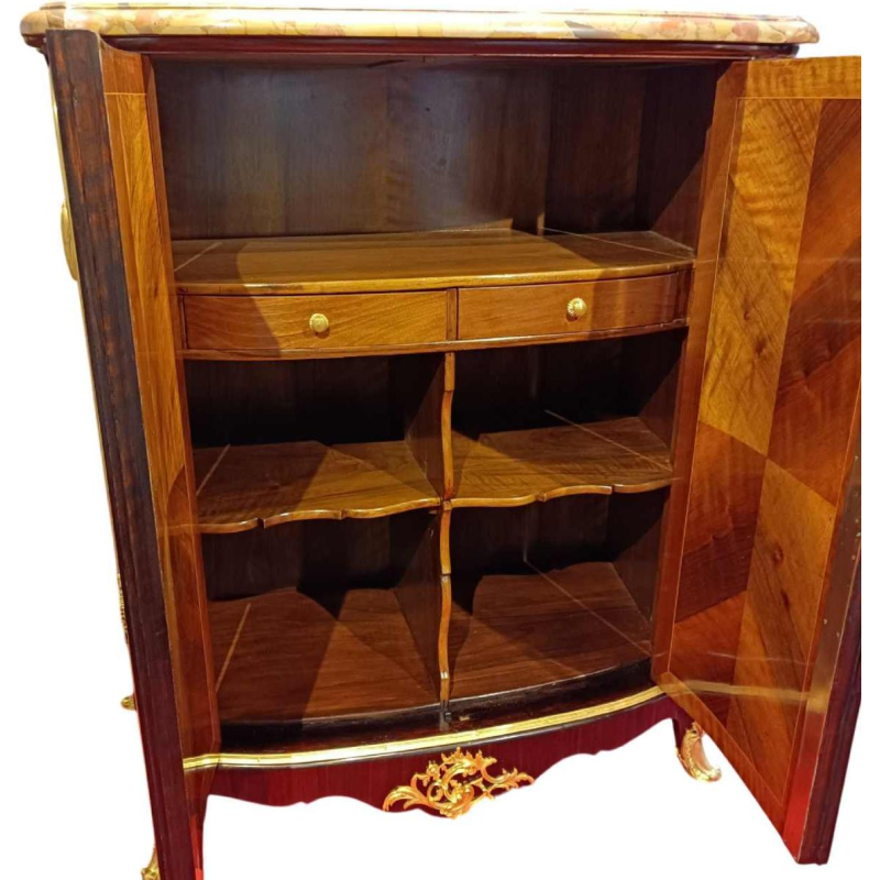 Napoleon III hoge kast gestempeld LEXCELLENT Paris, 2 deuren, marqueterie, brons, 19e eeuw